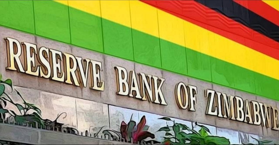 Reserve Bank of Zimbabwe sign and national colours